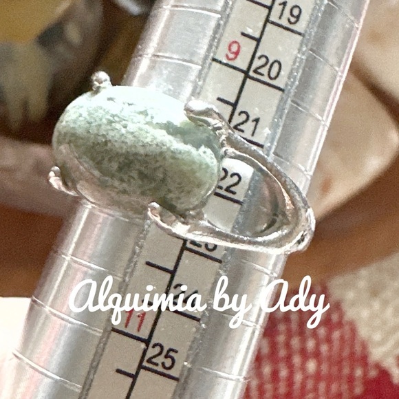 COPY - GREEN MOSS AGATE SILVER RING - Picture 3 of 6
